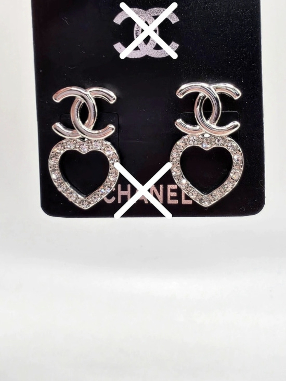 New Crystal C HEART earring Studs